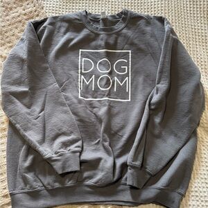 Gildan Gray Crew Neck Sweater - Dog Mom